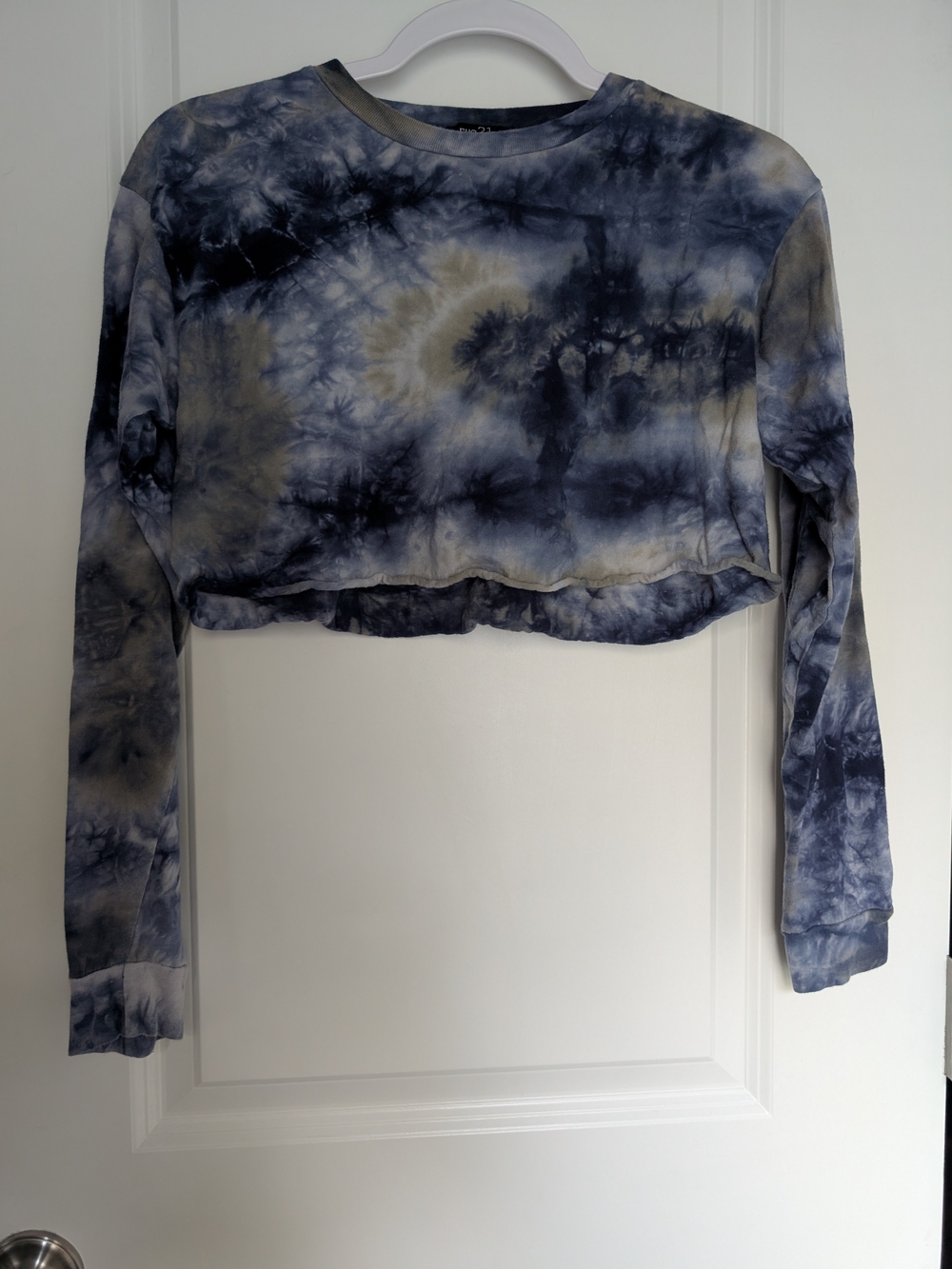 Tie-Dye Cropped Long-Sleeve Top